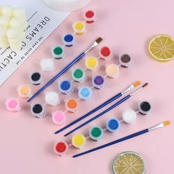 12 Colors DIY Graffiti Pigment Acrylic Paints with 2 Brushs for Oil Painting Paint Painting Art Supplies Set Supplies Coloring