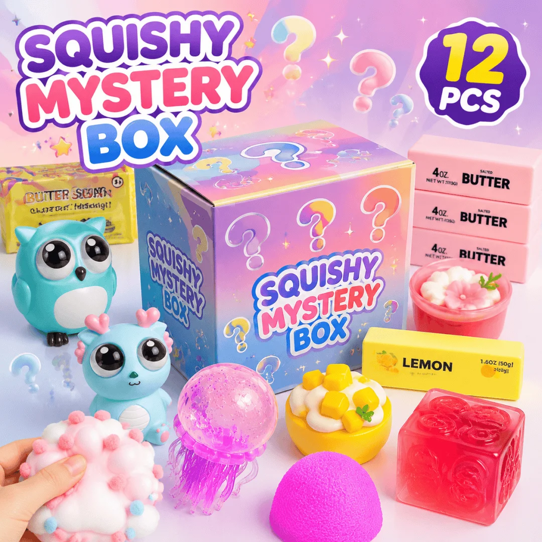 Cheap Bulk Gift Mystery Blind Box Soft Cat Claw Squishy Mochi, Fake Red Bean Pastry Pinch Toy, Kids Birthday Squeeze Toy