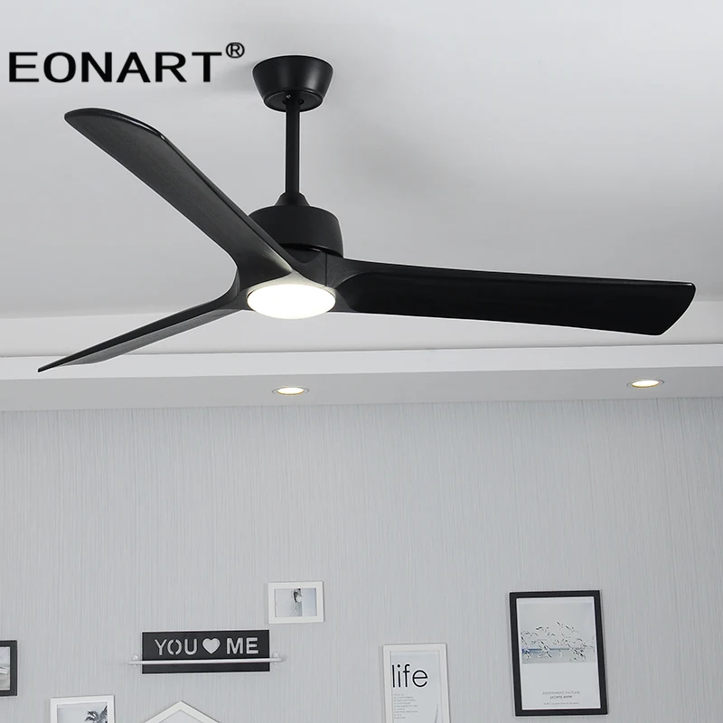 60Inch Solid Wood Led Ceiling Fan Light Roof Lighting Fan Modern Indoor Decorate wooden Blade Dc Ceiling Fan With Remote Control