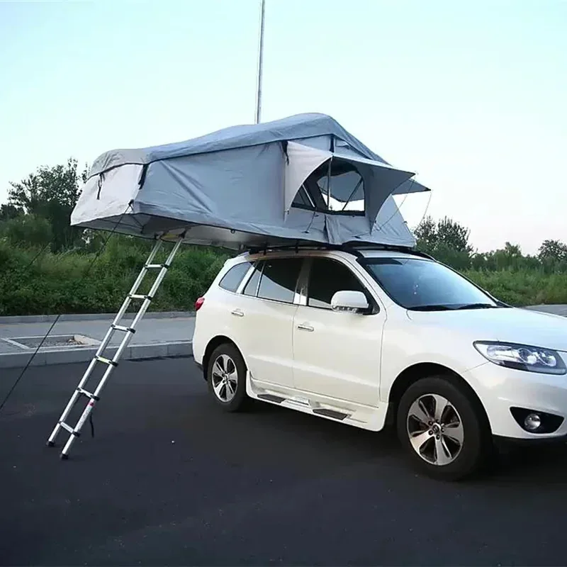 

Camping Roof Tent 2-4 Person Aluminium Base Oxford Fabric Roof Tent 2.4M Long Windproof And Rainproof Tent