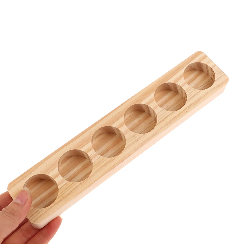 Présentoir d'huiles essentielles en bois à 6 trous, 1 pièce, porte-bouteille d'huiles essentielles, support de stockage d'huiles essentielles, stockage de parfum