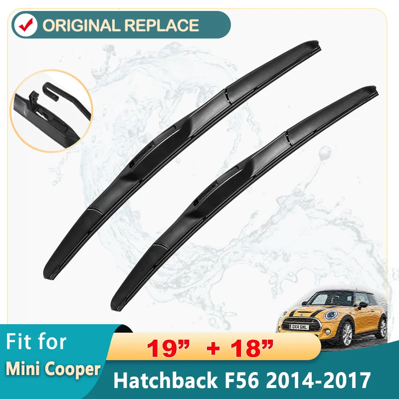 Escobilla de limpiaparabrisas de coche para Mini cooper hatchback F56 19 "+ 18" 2014-2017, limpiaparabrisas automático, escobillas de ventana aptas para brazos de gancho en U