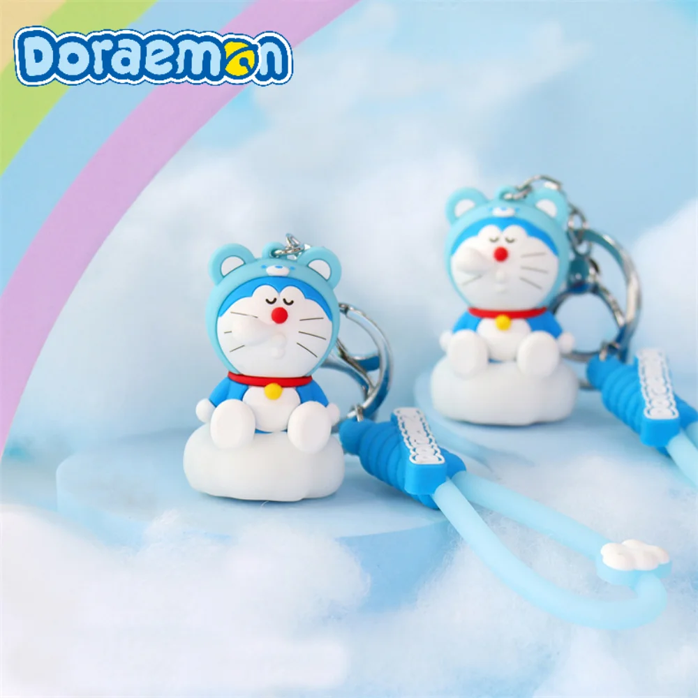 Kawaii พวงกุญแจ Doraemon LED Light อะนิเมะการ์ตูนโคมไฟกระเป๋านักเรียนกระเป๋าตกแต่งของขวัญวันเกิดคริสต์มาสสําหรับเด็ก
