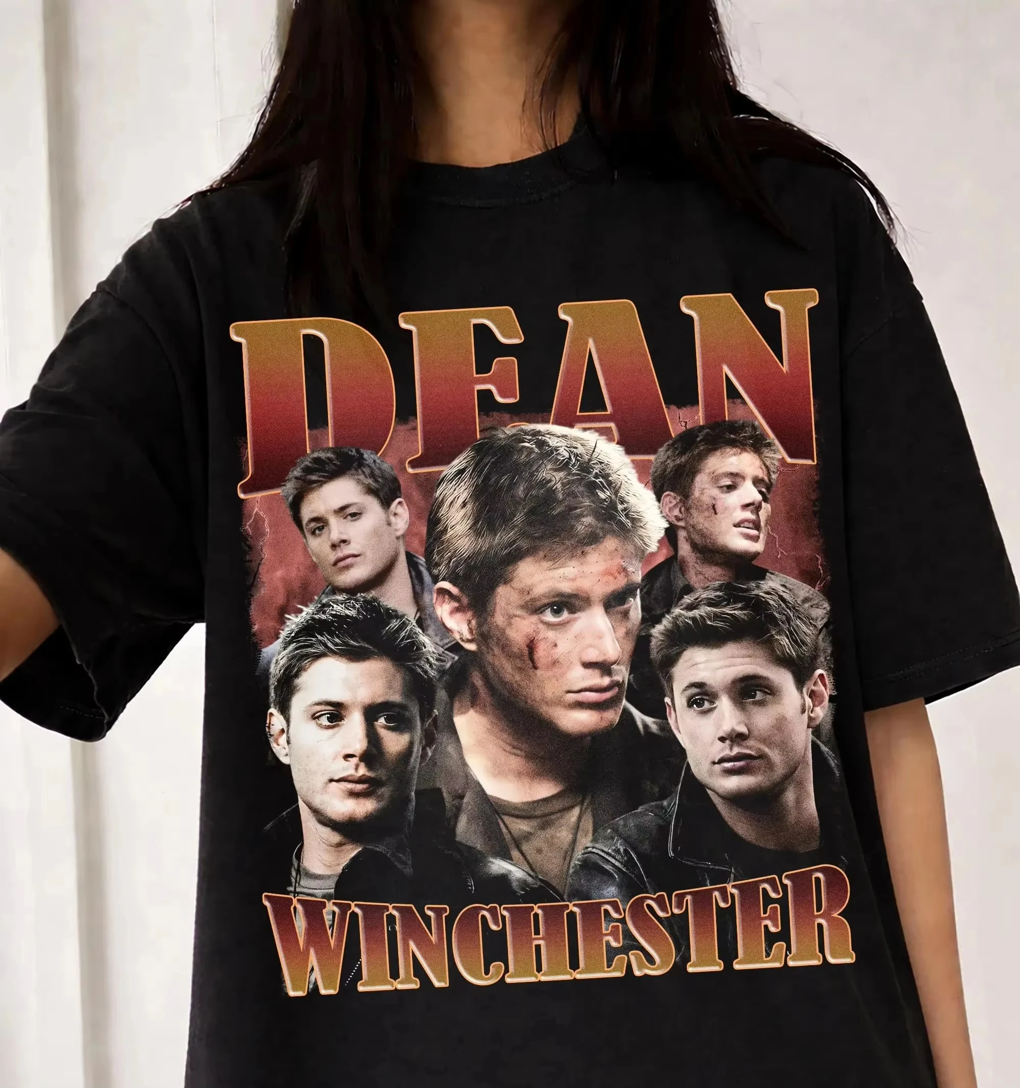 Vintage Y2K Top Dean Winchester Shirt Supernatural Winchester Harajuku Printed T-shirt Summer couple pure cotton streetwear