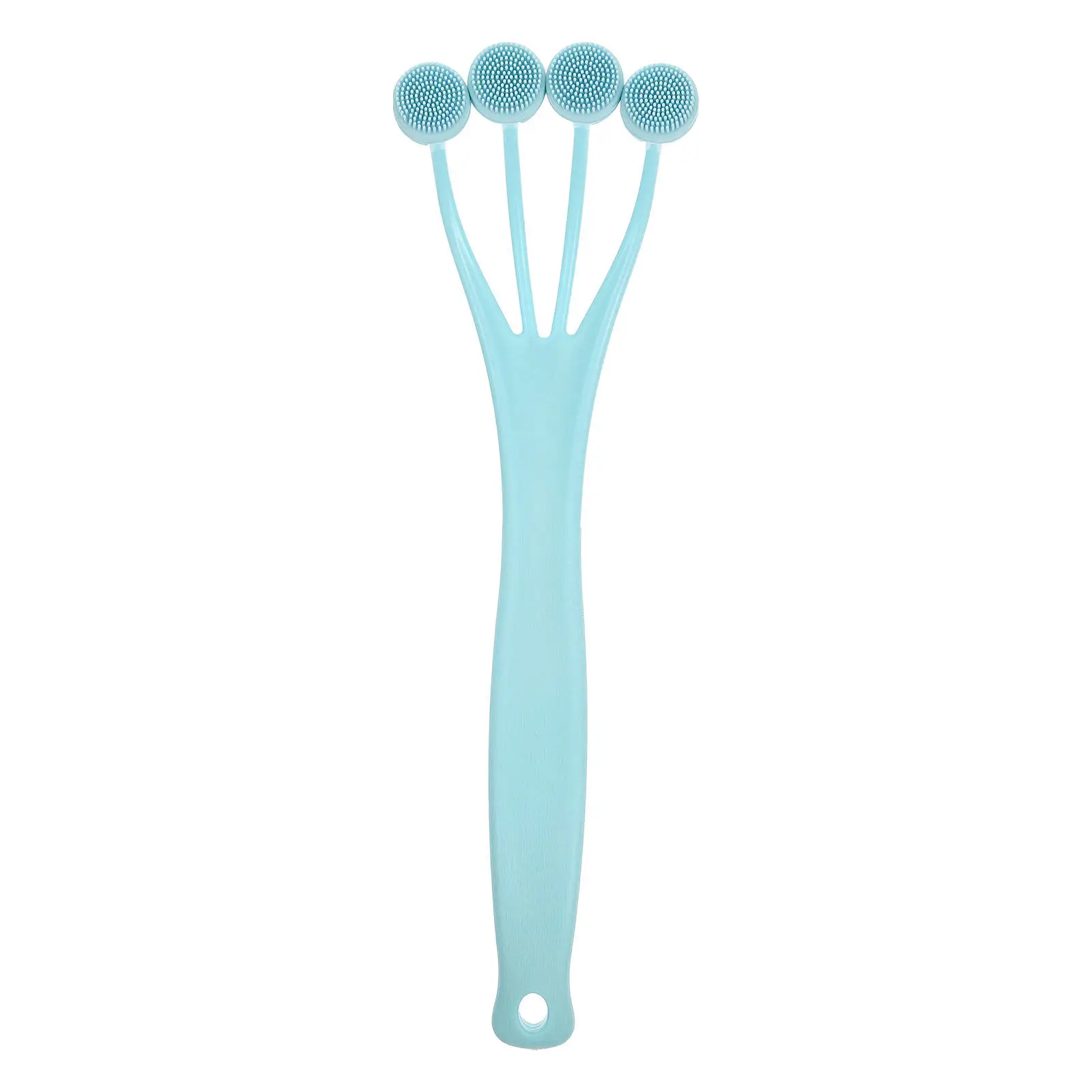 

Silicone Body Exfoliating Brush Long Handle Shower Back Scrubber for Arms Legs Chest Feet Easy Grip Ergonomic Design Hangable