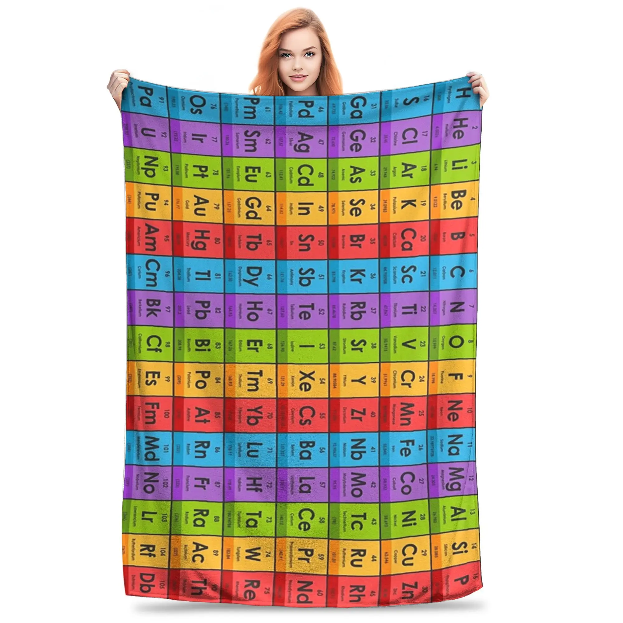 

Одеяло с элементами периодической таблицы 1, мягкое теплое фланелевое одеяло, покрывало для кровати, гостиной, пикника, путешествия, домашний диван