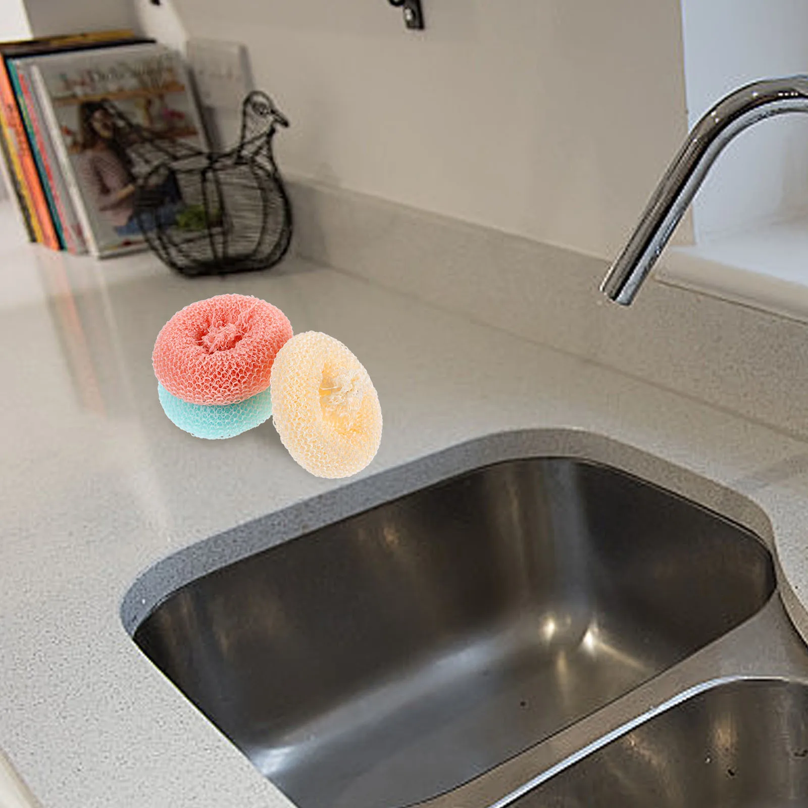 

10Pcs Kitchen Dish Scrubbers Colored Non Scratch Scrub Pads Durable Pot Pan Scouring Pads for Plates Bowls Pot Scrubber