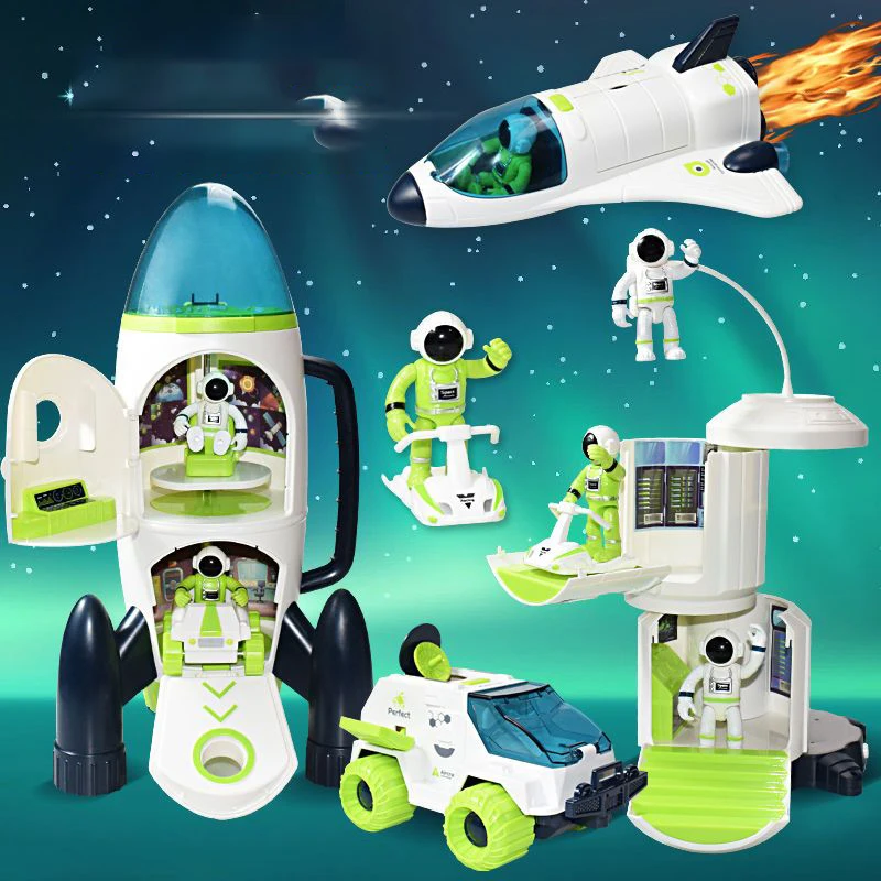 Puzzle Acousto Optic Space Toys Space Model Air Force Shuttle Space Station Rocket Aviation Series Toys Forkids Christmas Gift