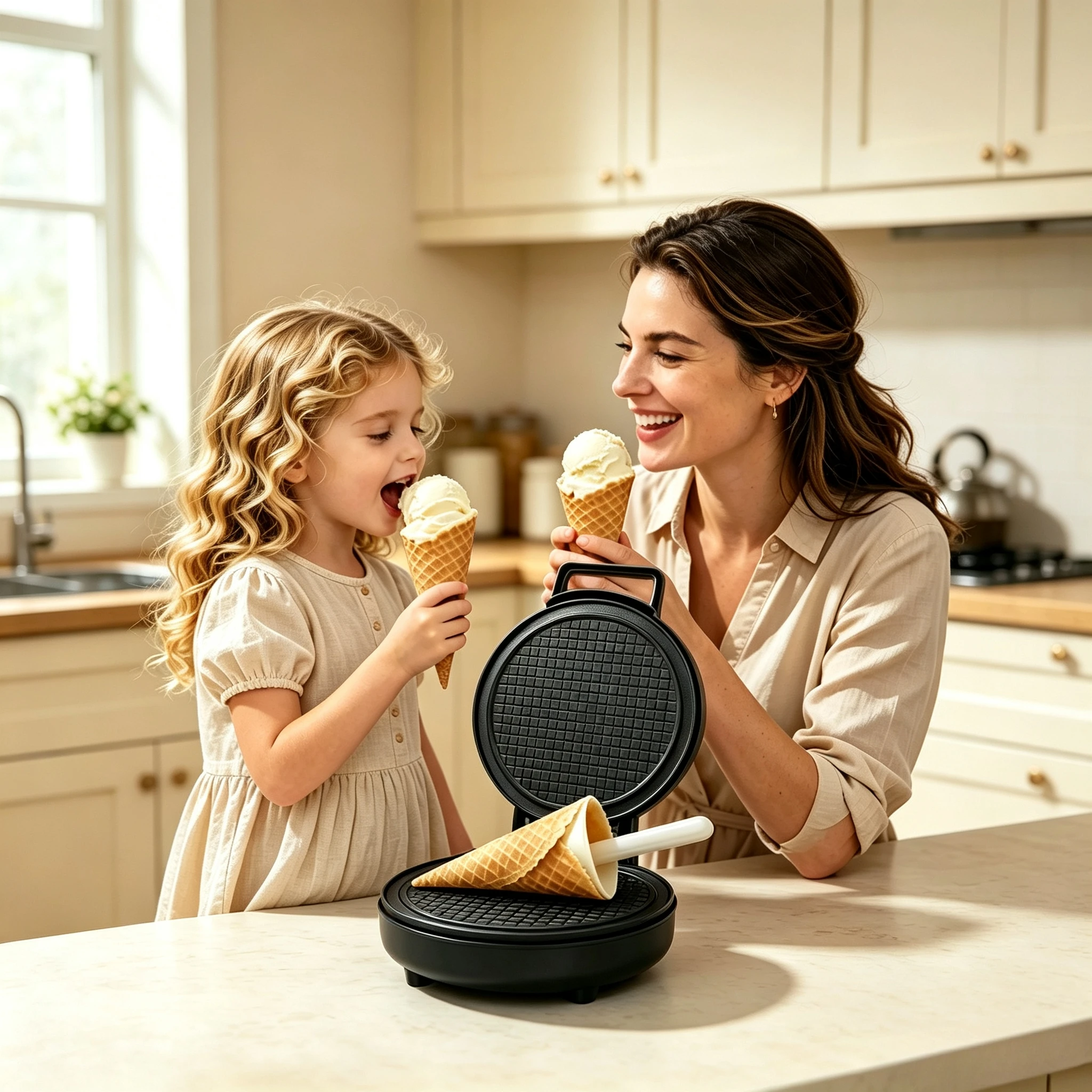 1200W Electric DIY Ice Cream Cone Machine Multi-function Breakfast Machine Waffle Maker Crispy Roll Mini Pancake Maker 220~240V