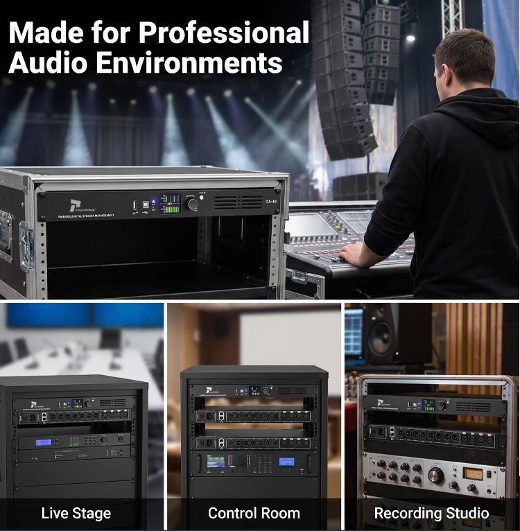 Paulkitson DA48 Professioneller Digitaler Audioprozessor 4-Eingänge 8-Ausgänge DSP FIR Lautsprecher-Management-System für Live-Bühnenauftritte – Detail 6