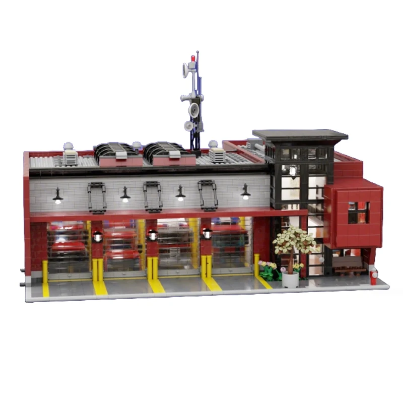5176 PCS 맞춤형 소방서 MOC 맞춤형 모듈식 빌딩 블록 어린이 창의 디자인 모델 디자인 DIY 소년 조립 장난감 선물