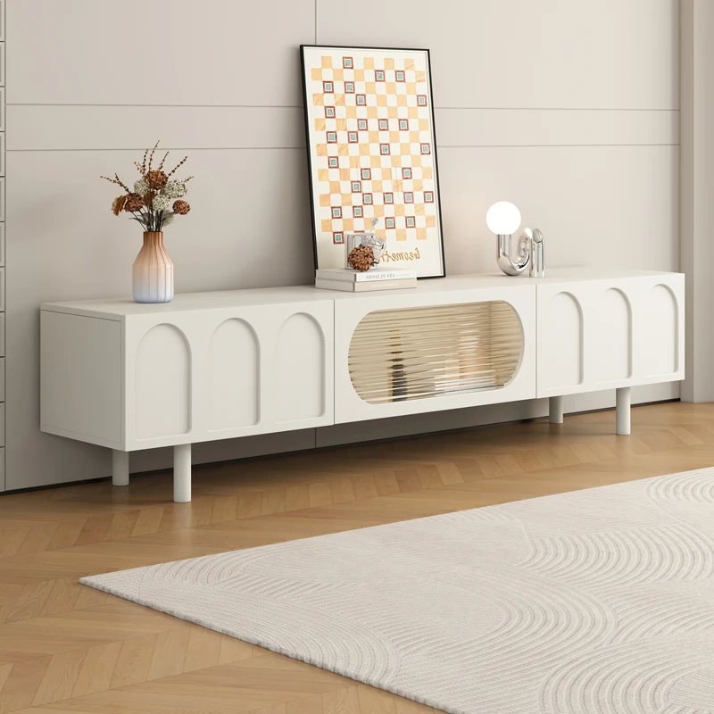 TV Cabinet, Milk Oil Wind, Floor Standing Living Room, Small  Unit, Side Cabinet, TV Cabinet Combination