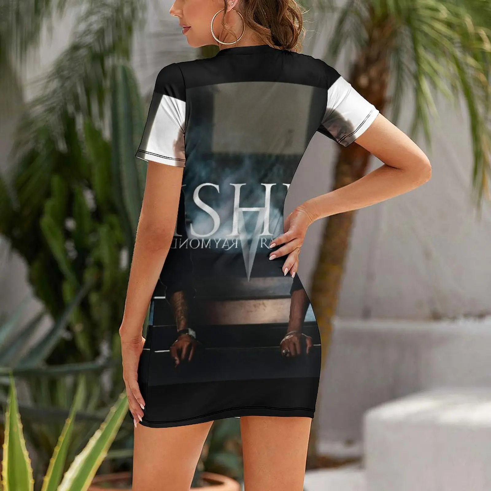 ชุดเดรสแขนสั้น Usher Raymond v Raymond ชุดเดรสฤดูร้อนสำหรับผู้หญิง ปี 2025 ชุดเดรสออกงานพรอม แขนยาว