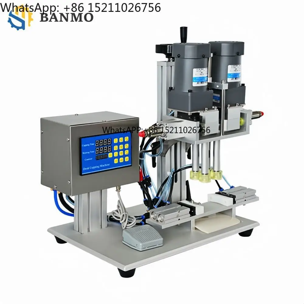 Factory Price Pneumatic Semi-Automatic Duckbill Cap Tightening Machine Spray Perfume Bottle Capper Cosmetic Washing Paper Wood