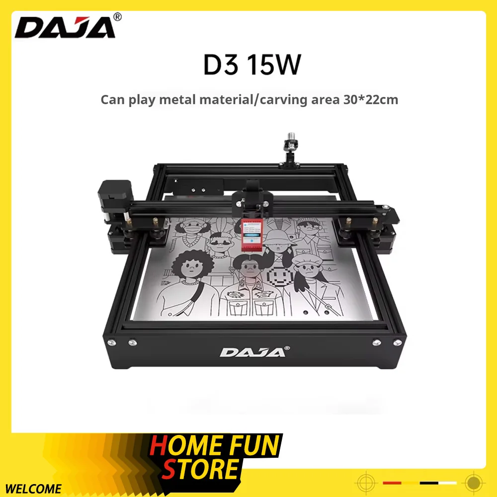 

DAJA D3 15W Laser Engraving Machine Portable for Steel Plastic Wood Gold Silver Leather DIY Customized Laser Engraver Machine