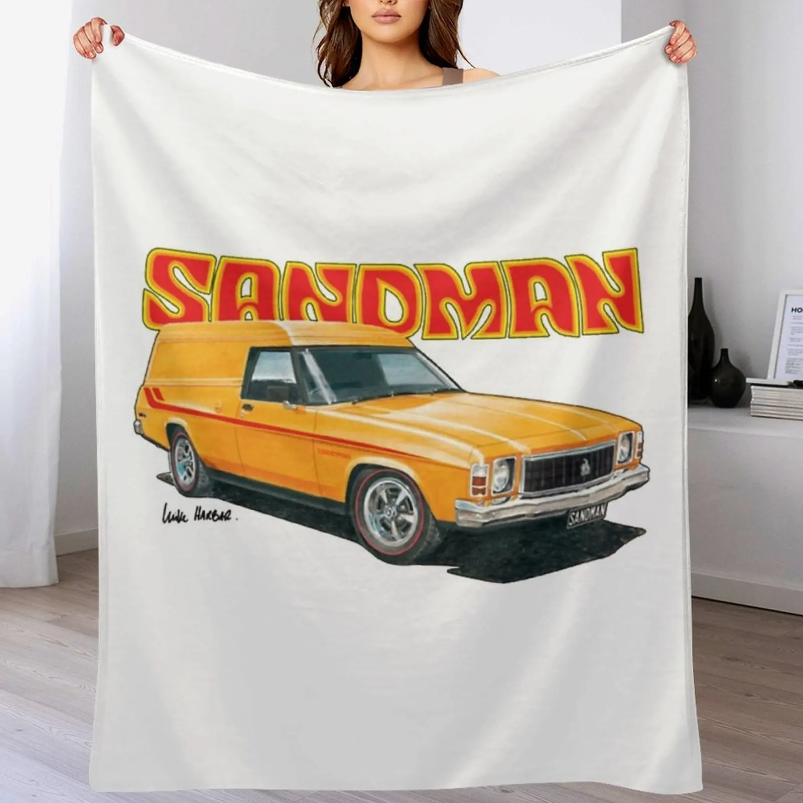 

Holden HX Sandman Panelvan Design Throw Blanket Summer Beddings Flannel Custom manga Blankets