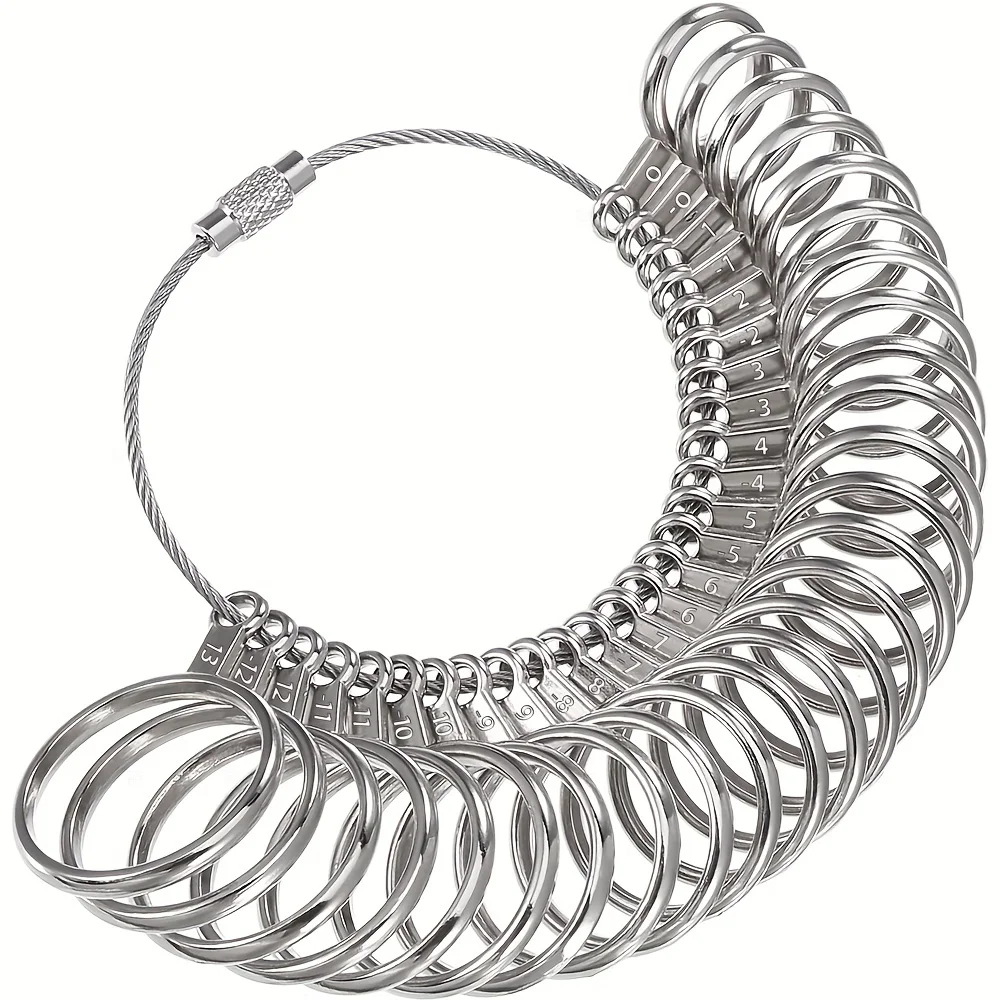 Ring Sizer Measuring Tool Rings Gauge 0-13 Sizing Measuring with Half Size 27pcs
