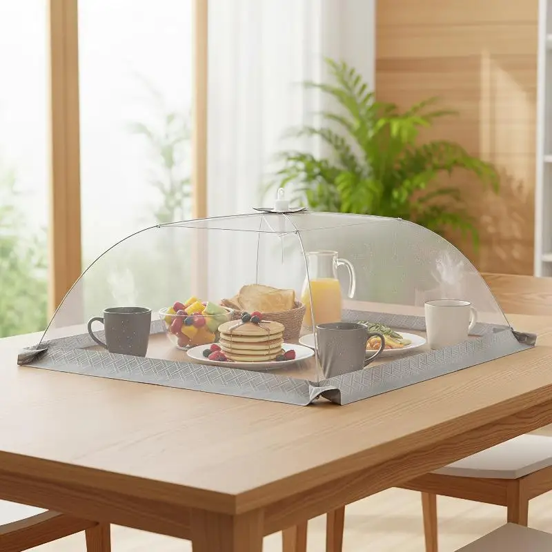 Food Cover Umbrella Table Dishes Mesh Cover Foldable Breathable Anti-fly Food Net Tent