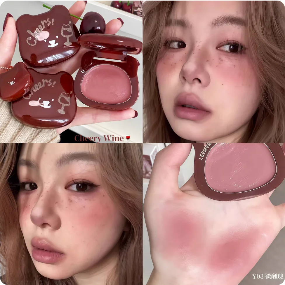 LEEMEMBER Blush Dewy Glow Wine Series Lip / Cheek Cream Blush Contouring & Brightening Multi-Use Cream
