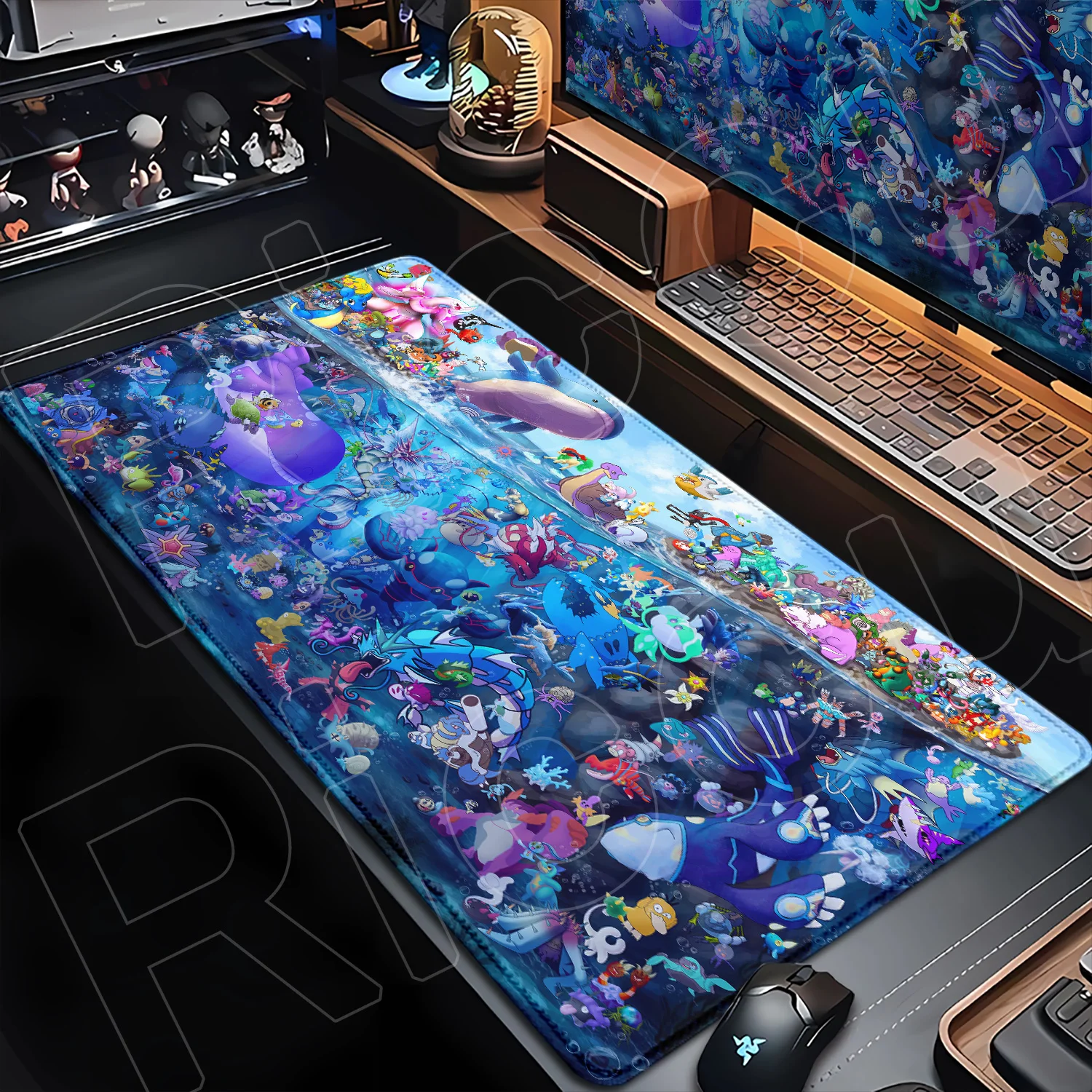 

2026 New P-Pokemons Gengar Gyarados Mouse Pad Large Game XXL Pc Keyboard Desk Mat Carpet Rubber Tapis Souris HD Notbook Mousepad