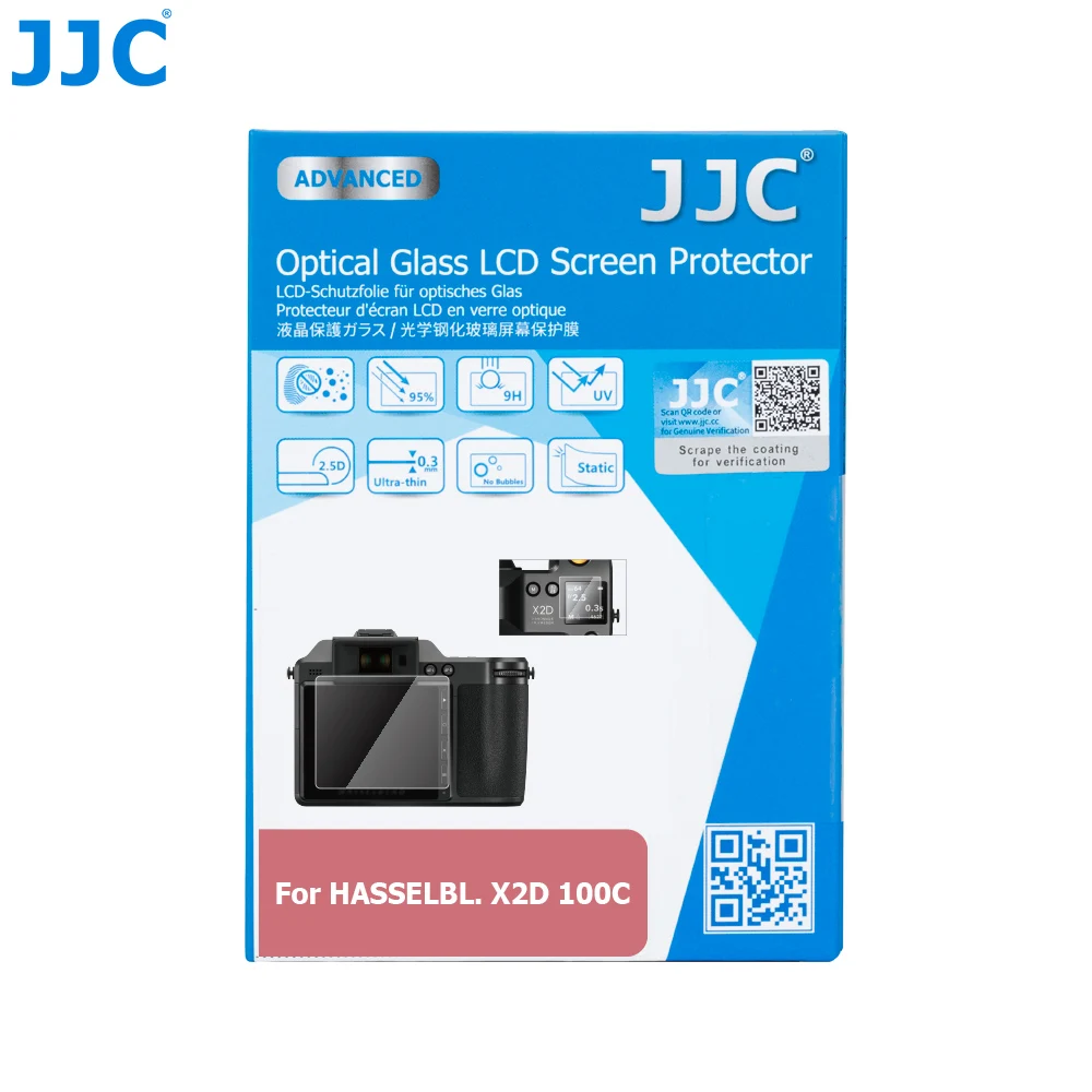 JJC Tempered Glass Camera Screen Protector for Guard Film for Hasselblad  X2D 100C Digital Camera Screen Protection Anti-scrach