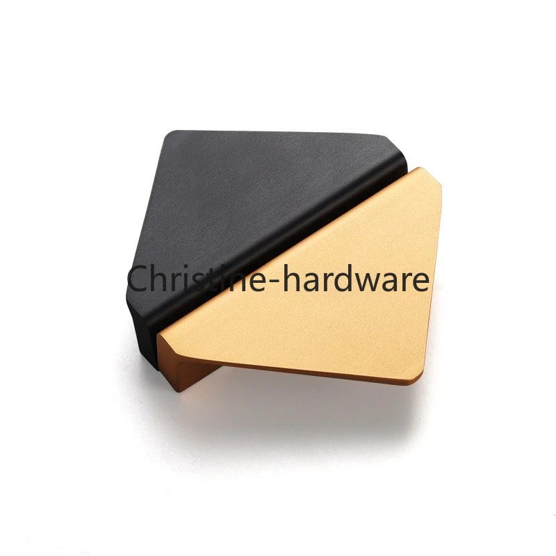 LKLCupboard Door Handle  Pure Copper Nordic Modern Simple Drawer KNOB  Kitchen Cabinet Invisible Triangle Brass Handle