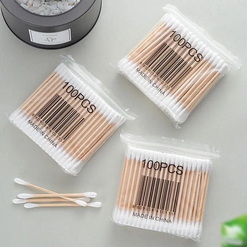 500/1000PCS Disposable Make Up Cotton Swabs Double Head Micro Brushes Eyelash Extension Glues Removing Noses Ears Cleaning Tools