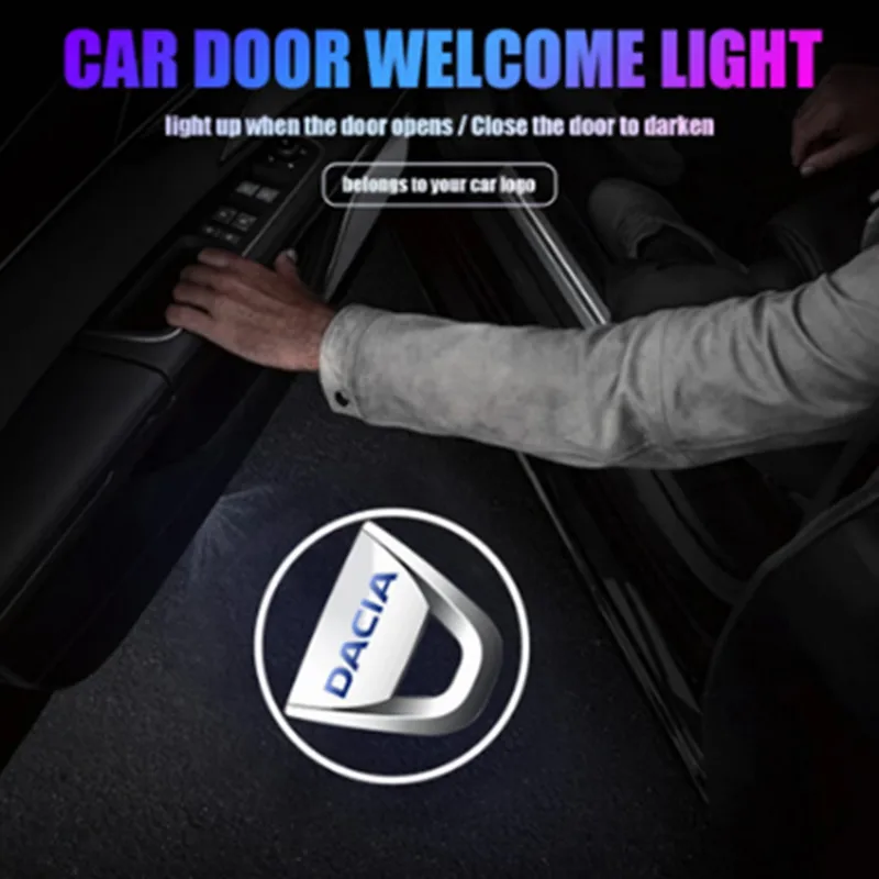 

Car Door LED HD Welcome Courtesy Shadow Projector Lamp Logo Light For Dacia Dokker Jogger Duster Spring Bigster Lodgy Largus Mcv