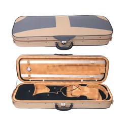 Fastshipping 4/4 Professional Violin Case High Quality PU Square Box Violin Square Case With Hygrometer