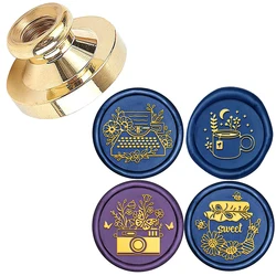 Wax Seal Stamp 25mm Typewriter Themed Pattern Sealing Stamp Vintage Brass Head  for Letters Gift Invitations Envelopes