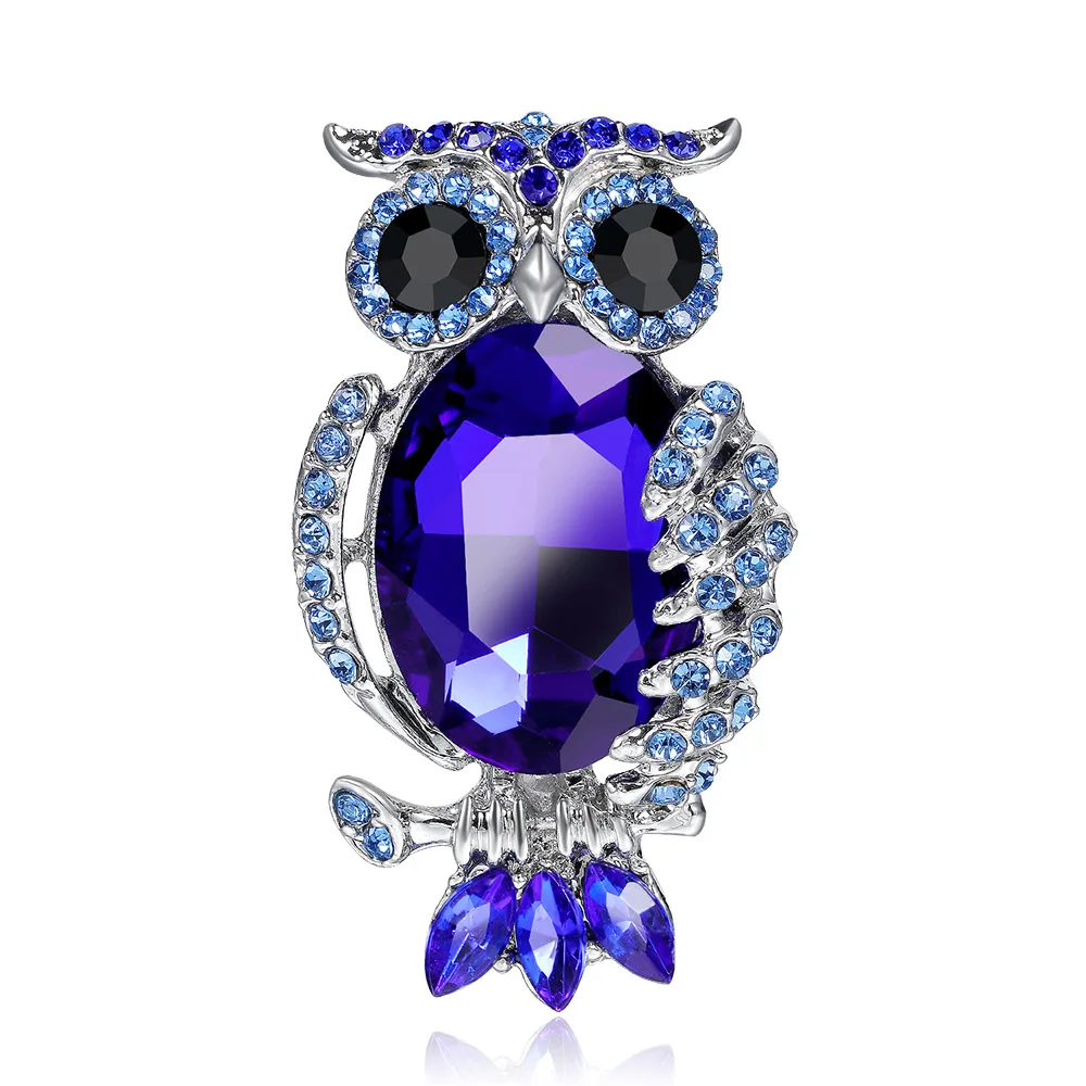 Lovely Owl Brooches For Women Korean Trendy Rhinestone Jewelri Brooch Bird Animal Pin Badg Clothes Decorative Pins Corsage Gifts