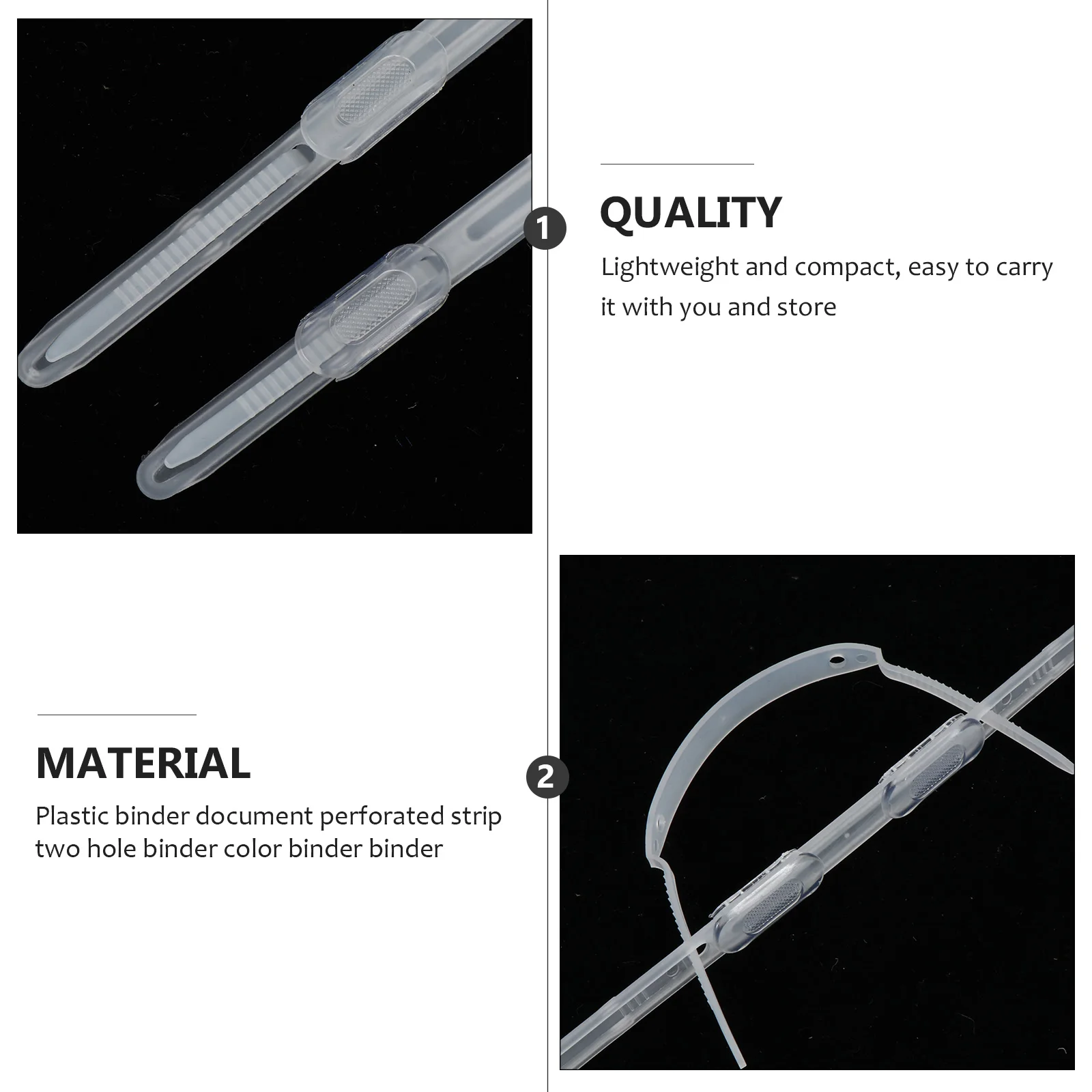 20pcs Plastic Bookbinding Clips Loose-Leaf Binder Clip Stationery File Clamps For Office School Paper Fastening