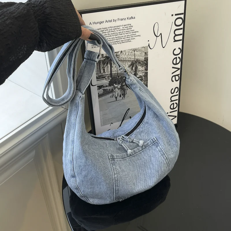 

Crossbody Bag Women Bags Washed Denim Messenger Bags for Student Satchels Femme Women's Handbags Trend 2026 New Handbag Female