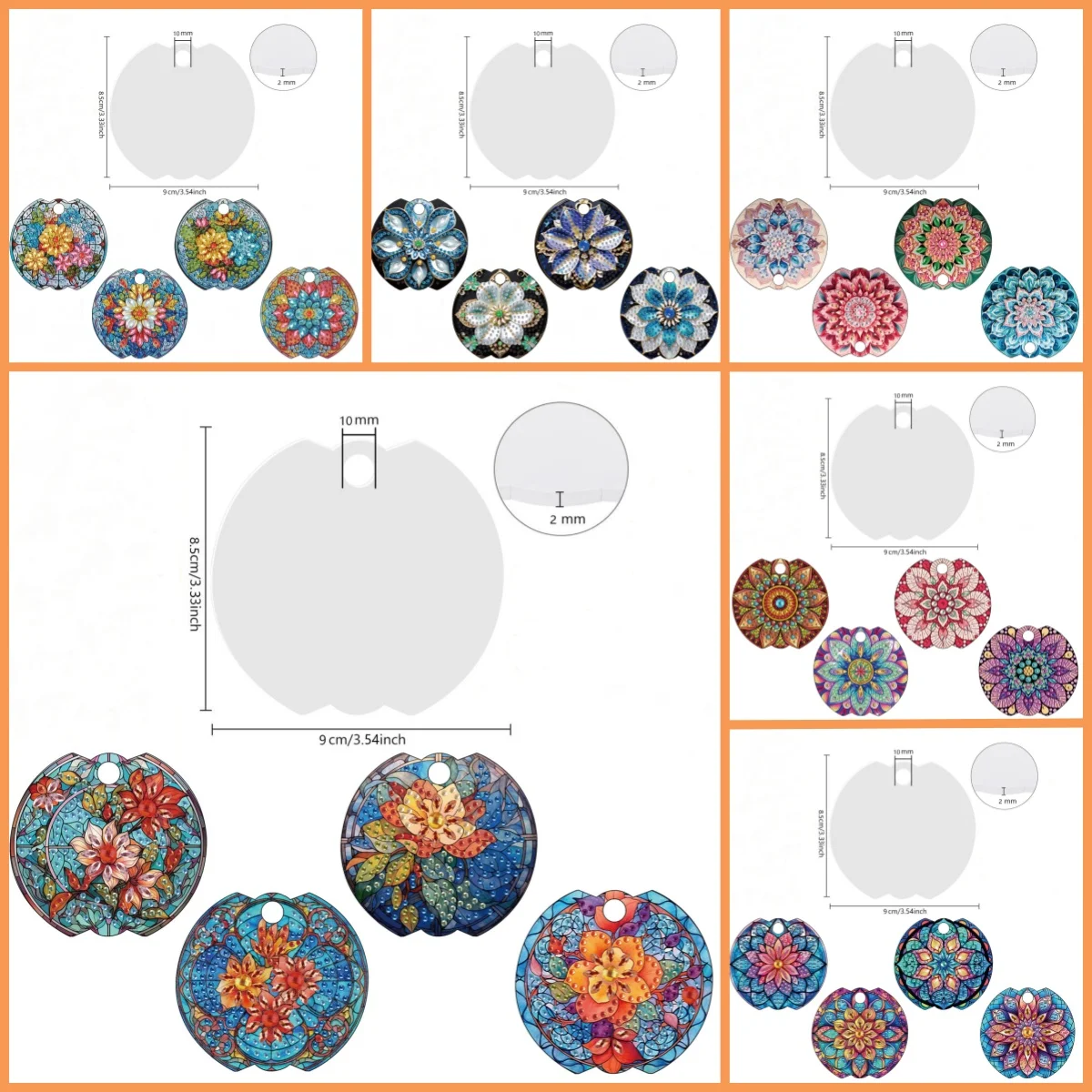 4 DIY Diamant-Punkt-Diamant-Acryl-Becherdeckel-Dekorationen, geeignet für Thermosbecher und Plastikbecher