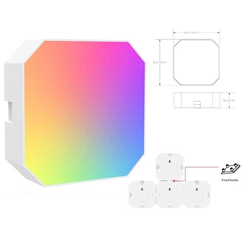 

Квадратный RGB-светильник с управлением по Bluetooth и Wi-Fi, умная лампа для спальни, гостиной, кабинета, атмосферная лампа, декоративное освещение для интерьера