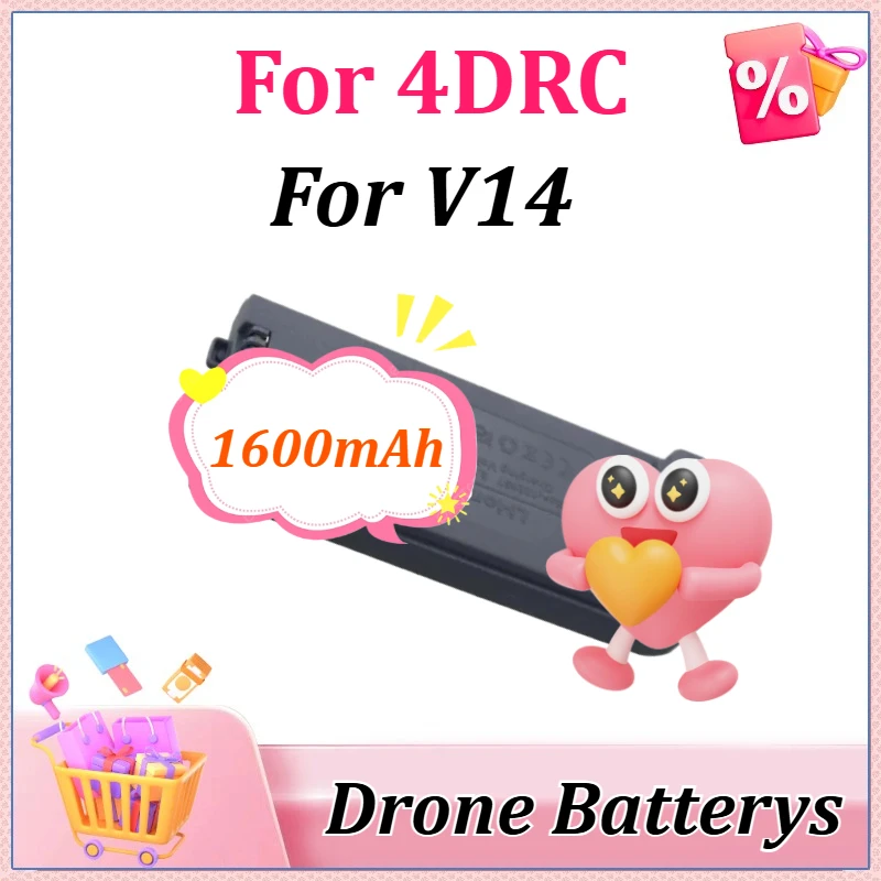 

Newly Replacement Drone Battery Upgraded 3.7V 1600mAh For 4DRC V14 RC Quadcopter Helicopter Accessory Part Powerful Batteries
