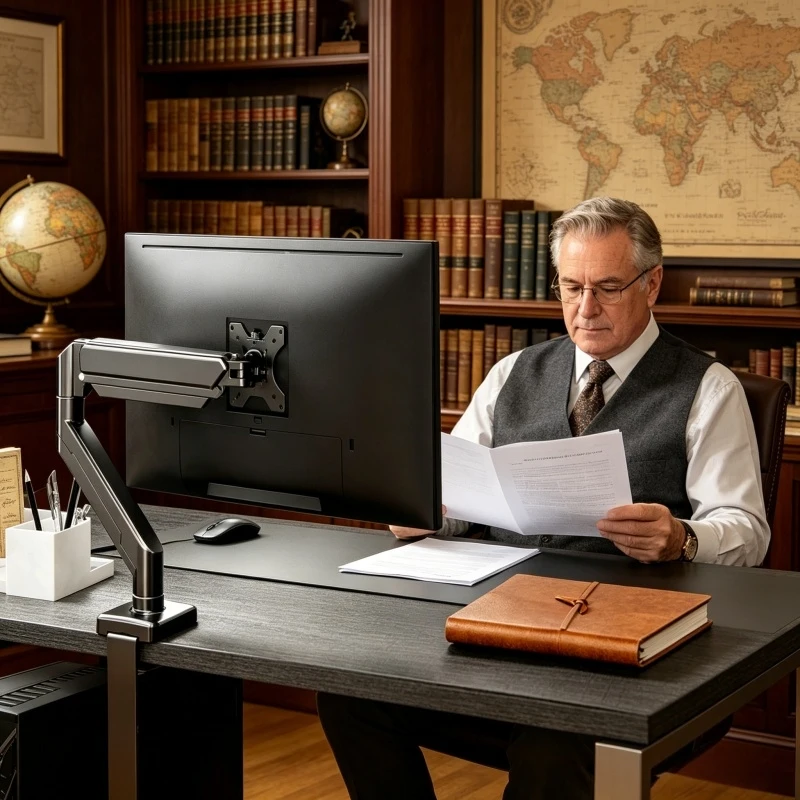 

Регулируемый настольный кронштейн для одного монитора до 32 дюймов, грузоподъемность до 19,8 фунтов, полный набор функций: поворот, наклон, вращение, подставка для компьютерного монитора.