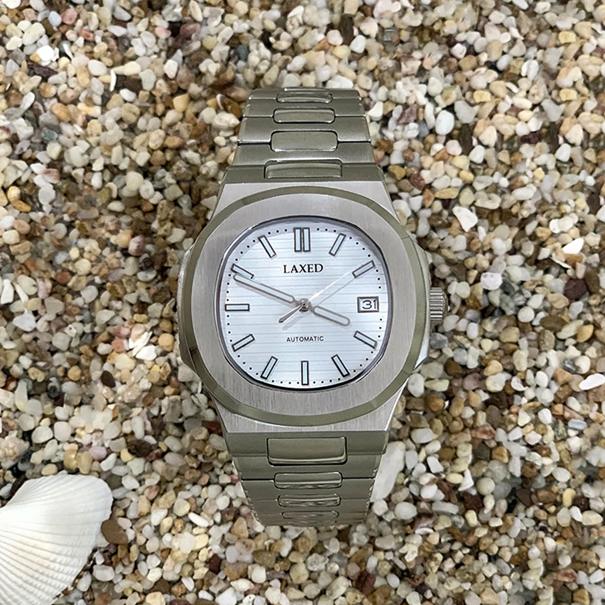 LAXED Men's Sapphire Automatic Mechanical Watch Stainless Steel Waterproof NH35 Movement