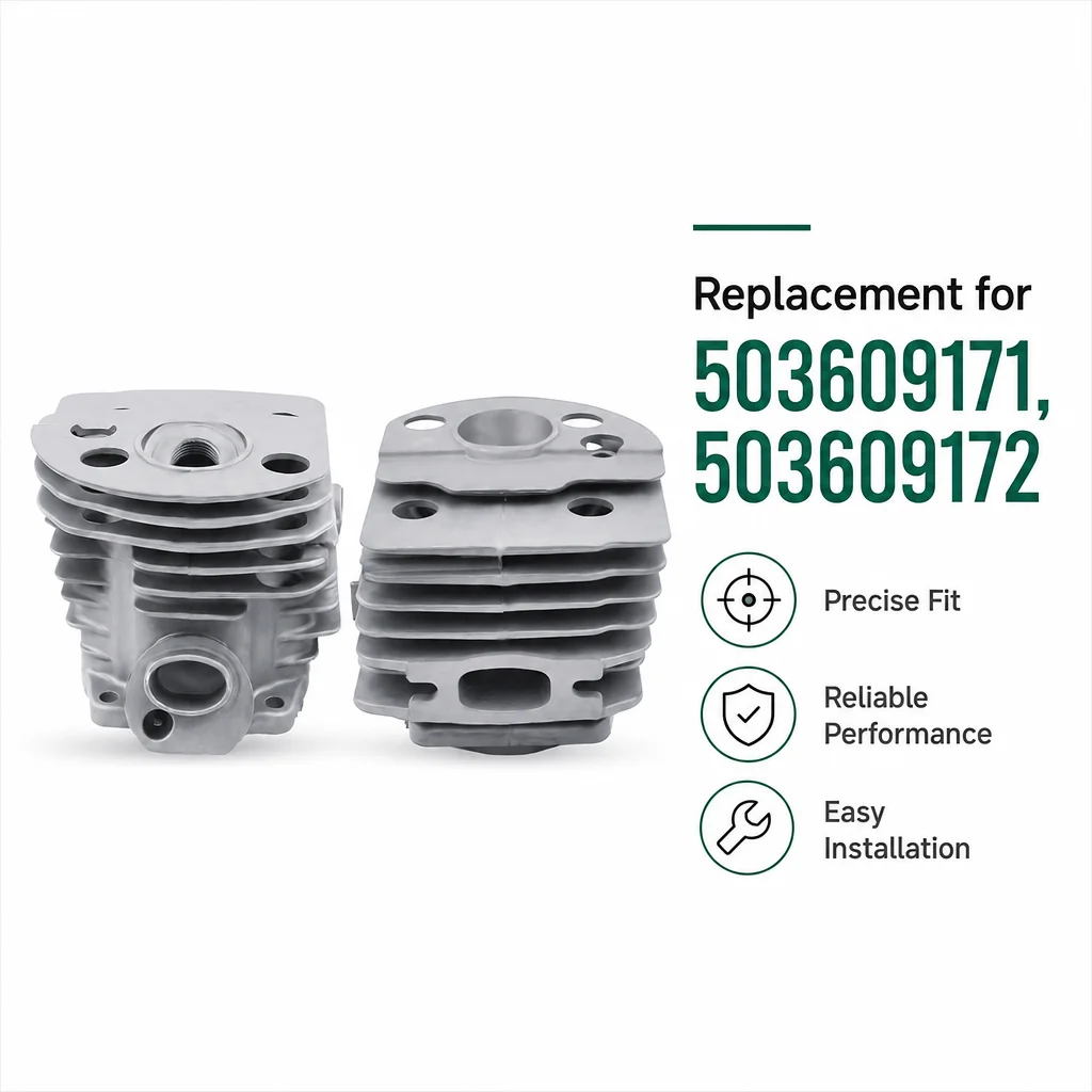 46mm Cylinder Piston Kit for Husqvarna 51 55 Rancher Chainsaw w/ Muffler Gasket Pin Needle Bearing SparkPlug 503609171 503609172