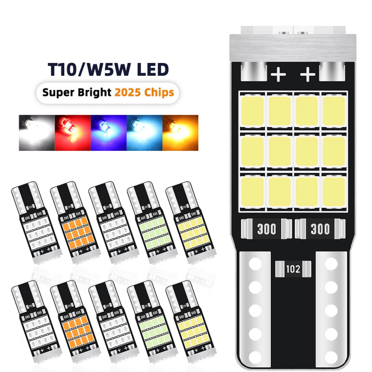 

T10 W5W 194 501Led Canbus No Error Car Interior Light No Error Car Auto Mobile Marker Bulb Interior Lamps Backup Clearance Light