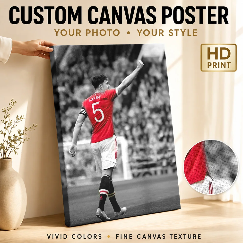 Harry maguire Canvas Print Poster Customized Photo Modern Aesthetic Wall Art for Bedroom Decor Ready to Hang Housewarming Gift