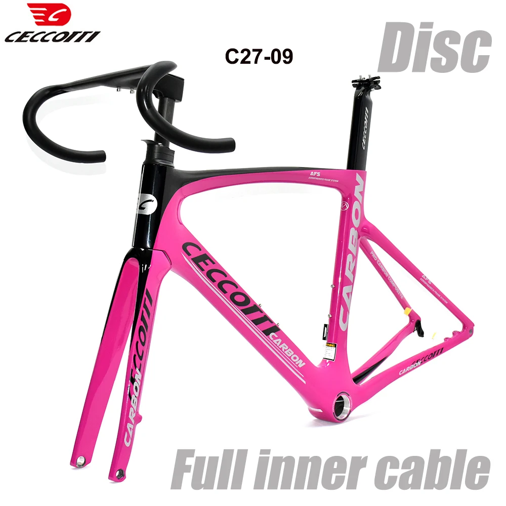 T1000 Full Carbon Fiber Road Bike Frame, Fit 700C * 30mm Tires,Full Hidden Internal Cable Disc Brake Bicycle Frame