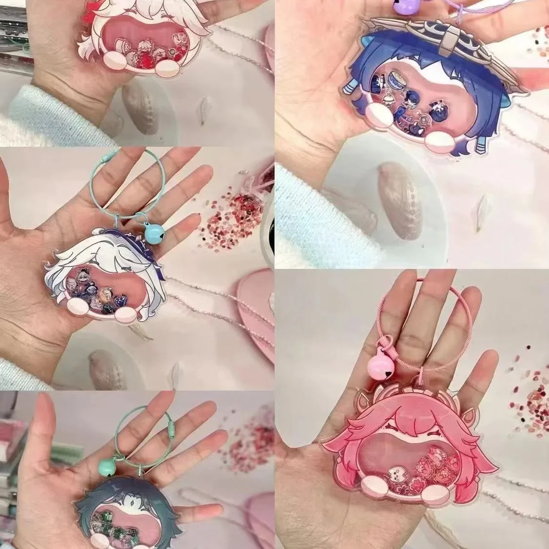 2025 Cute Shake Game Cartoon Kawaii Cosplay Keychain Acrylic Key Chain Ring Anime Jewelry Accessories Pendant Gift