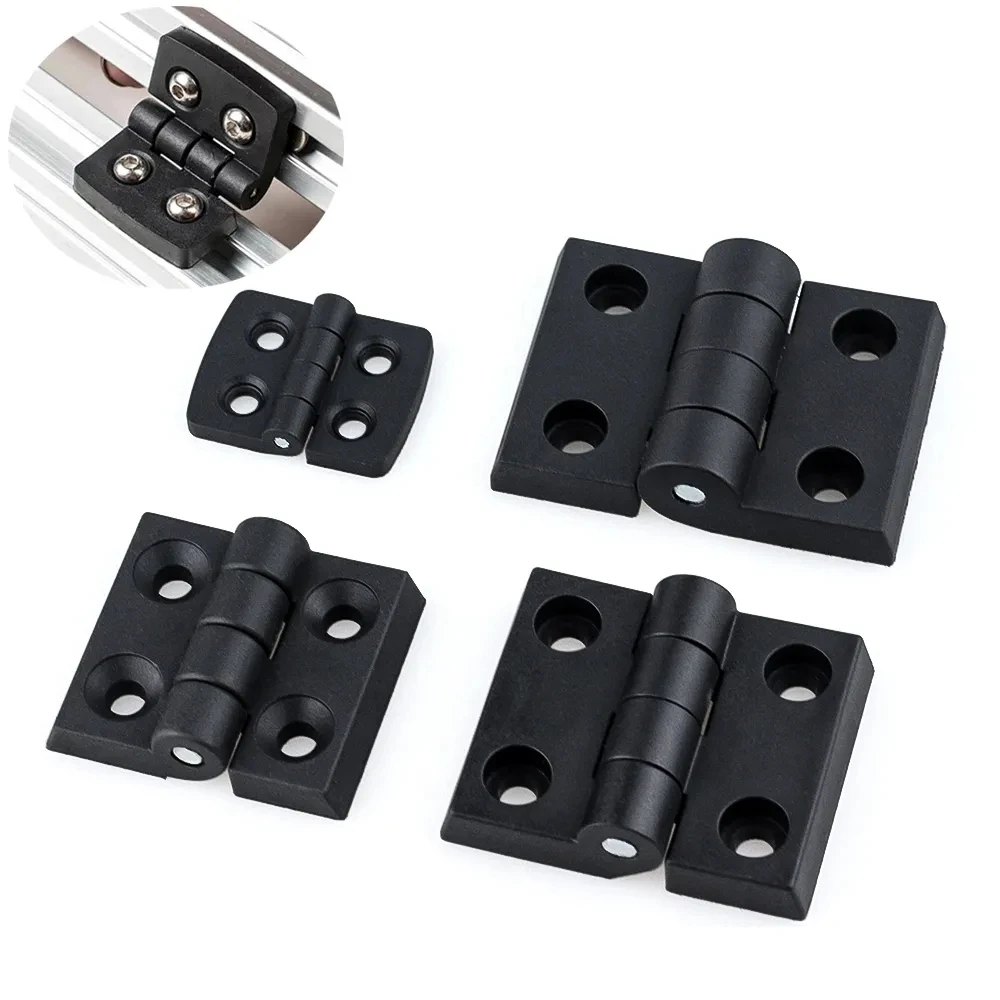 Black Nylon Plastic Butt Hinge Connector for V-Slot Aluminum Extrusions Furniture Electric Cabinet Hardware