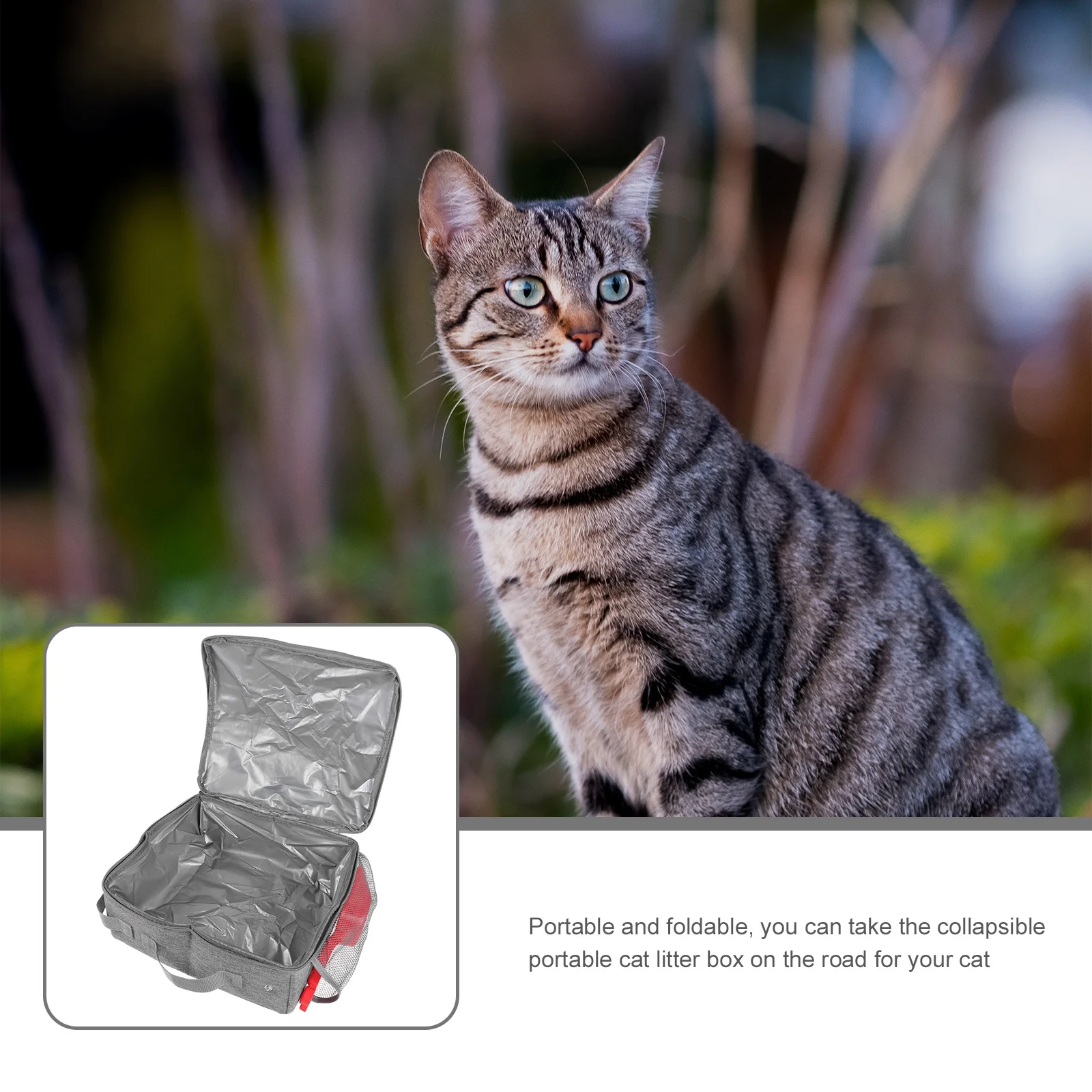 

Portable Cat Litter Box Foldable Travel Lightweight Toilet For Cat Kitten Pet Supplies Folding Litter Pan Storage Bag