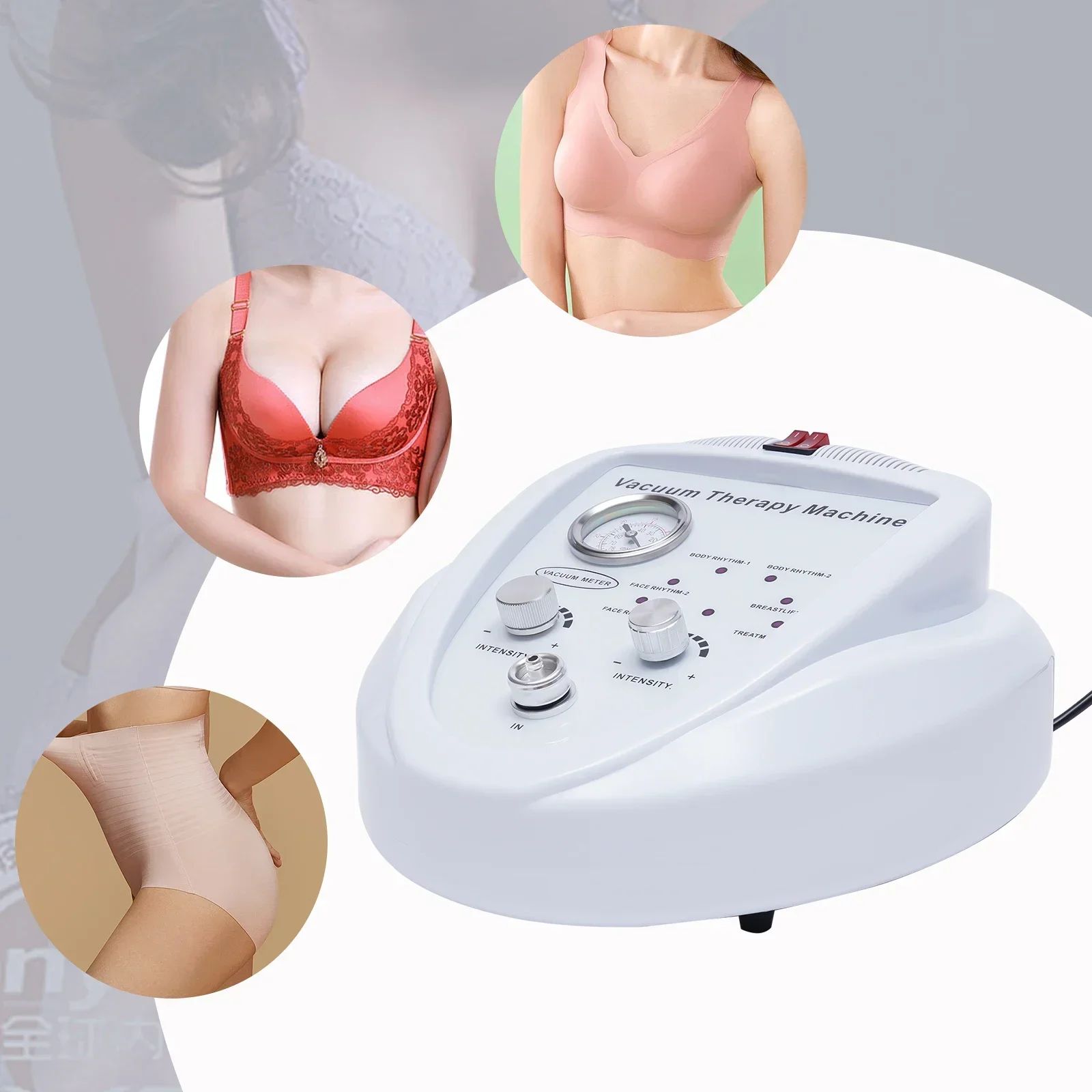 

Машина для вакуумной терапии, массажер для спины с 24 вакуумными чашками и 3 насосами, спа-устройство для коррекции фигуры и ухода за кожей для контурного массажа тела