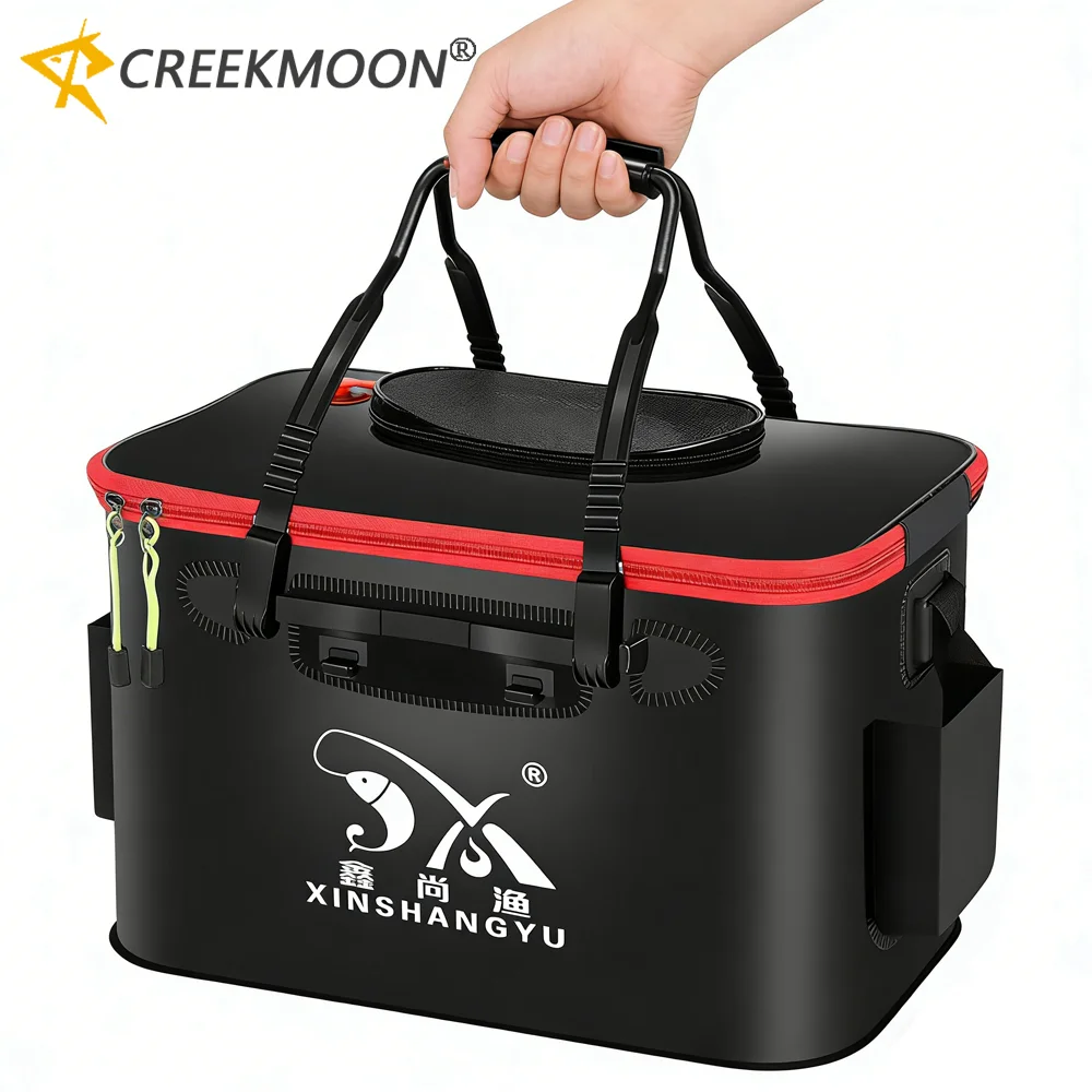 New EVA Fishing Bag Collapsible Fishing Bucket for Live Fish Box Camping Water Container Pan Basin Tackle Storage Bag 30-50cm