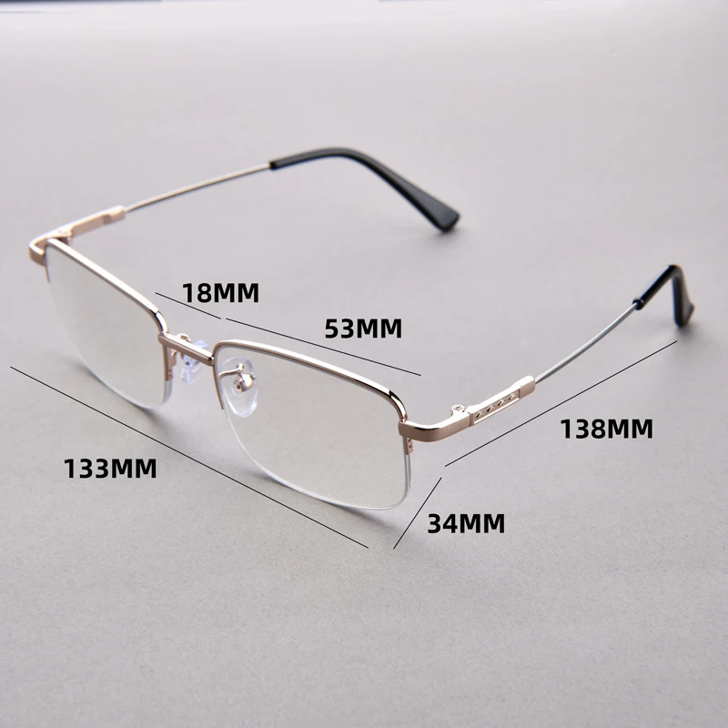 3-in-1 progressive multifokale Lesebrille für Herren, Halbrahmen-Brille, leicht weit und nah aussehen, +1,0 bis +4,0 – Detail 1