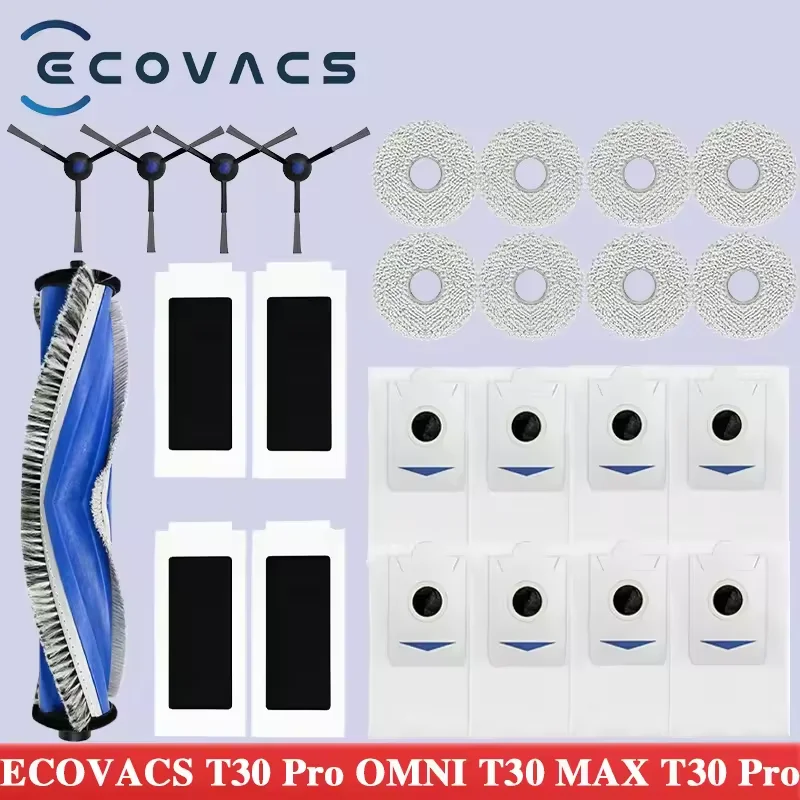 ECOVACS T30 PRO OMNI / T30S PRO / YEEDI M12 Pro+ Запасные части для робота-пылесоса Мешок для пыли Основная боковая щетка Фильтр Аксессуары для швабры ECOVACS T30 PRO OMNI / T30S PRO / YEEDI M12 Pro+ Запасные части для робота-пылесоса Мешок для пыли Основная боковая щетка Фильтр Аксессуары для швабры