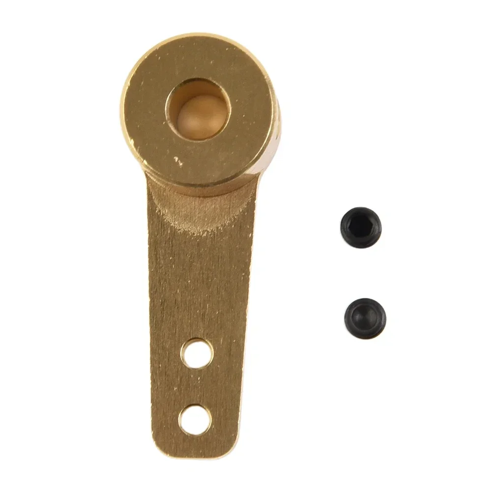 Arado de brazo de acero único, brazo de aleación de aluminio de 3,1/4,1/5,1 MM para barco y coche teledirigido, piezas doradas, tornillo de timón, 1